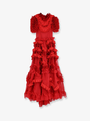 Dolce & Gabbana Long dress with flounces and rouches