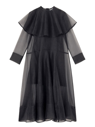GANNI GANNI - LONG DRESS WITH HOOP COLLAR