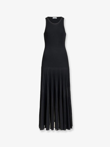ALAIA - Long pleated viscose blend dress