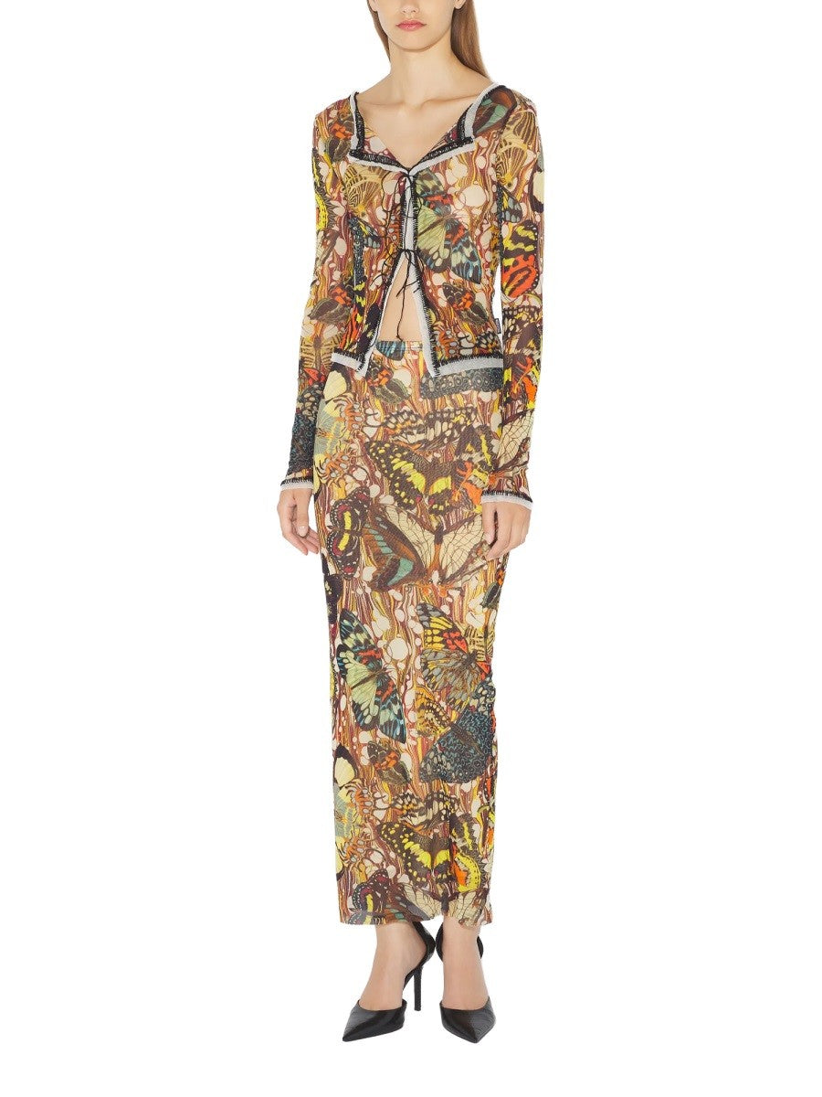 JEAN PAUL GAULTIER JEAN PAUL GAULTIER - LONG SKIRT WITH "BOW TIE" PRINT