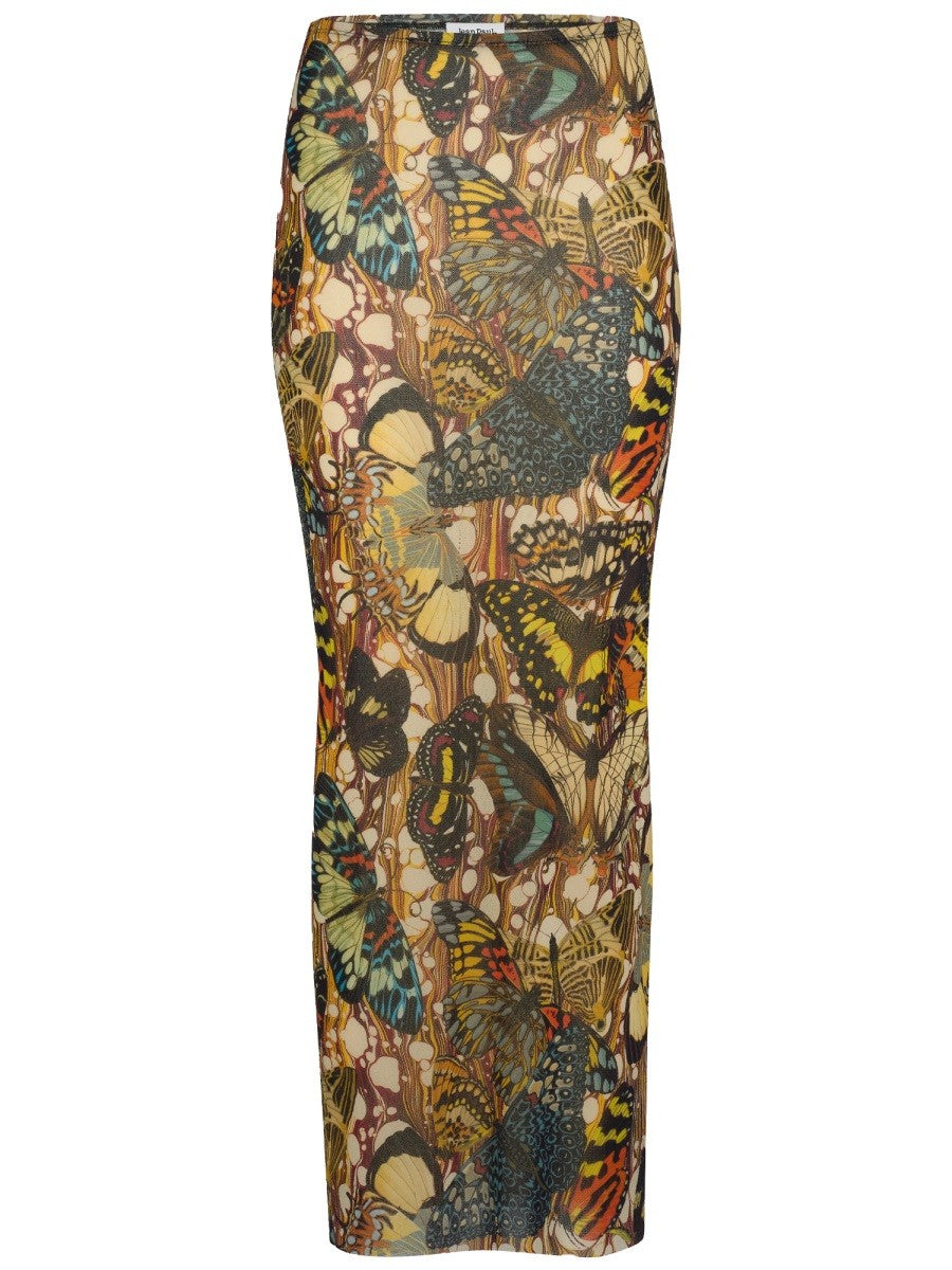 JEAN PAUL GAULTIER JEAN PAUL GAULTIER - LONG SKIRT WITH "BOW TIE" PRINT