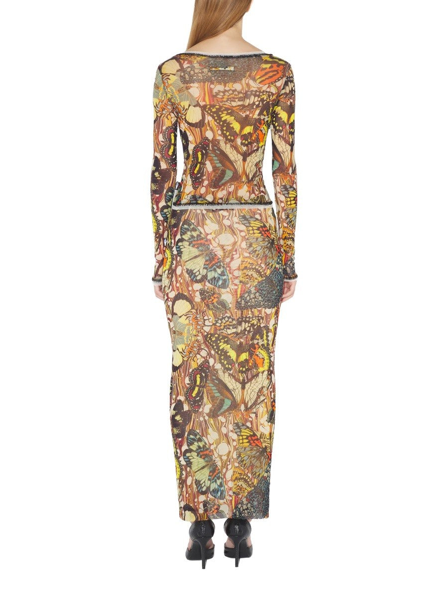 JEAN PAUL GAULTIER JEAN PAUL GAULTIER - LONG SKIRT WITH "BOW TIE" PRINT