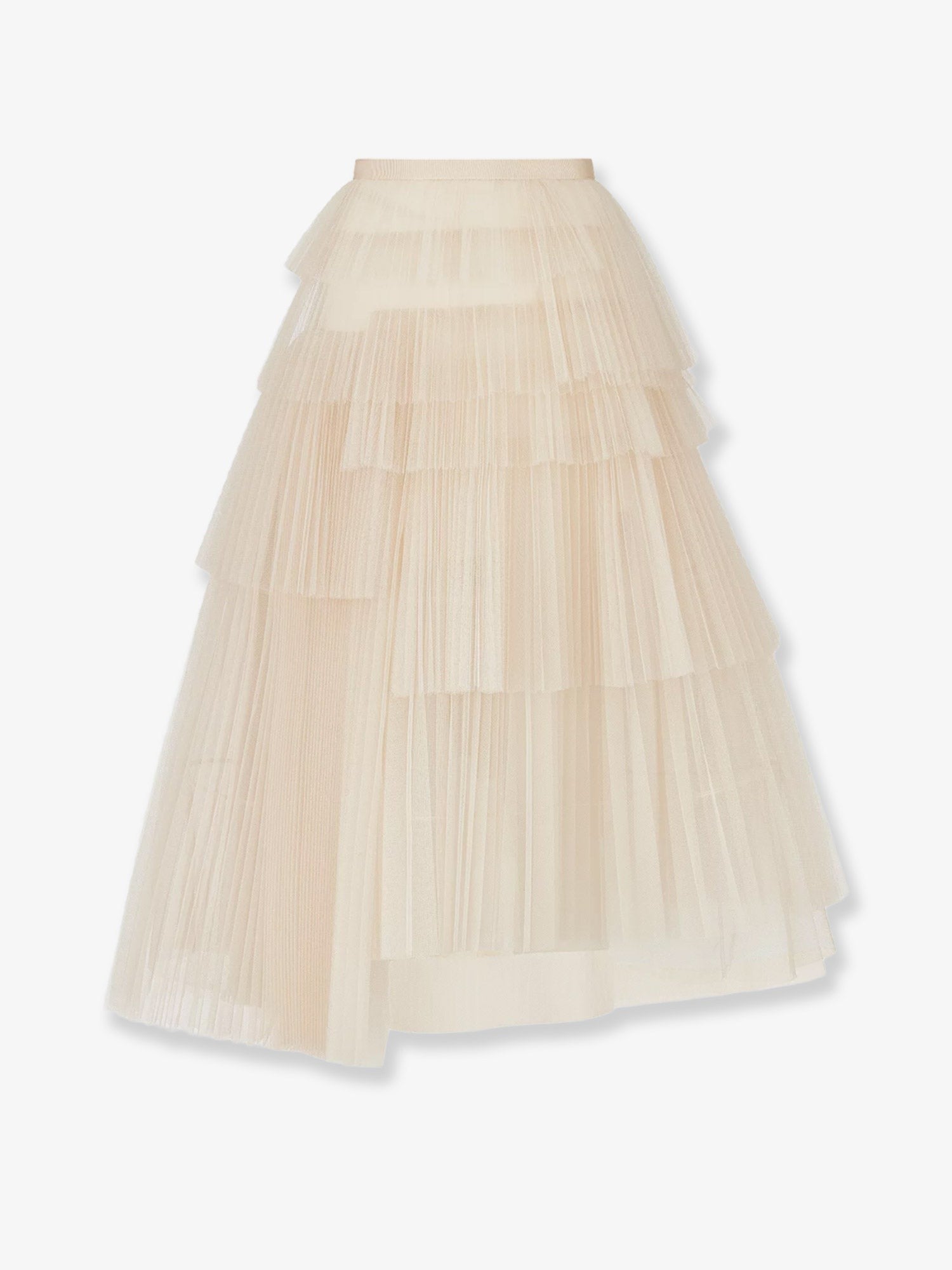Long skirt with tulle flounces