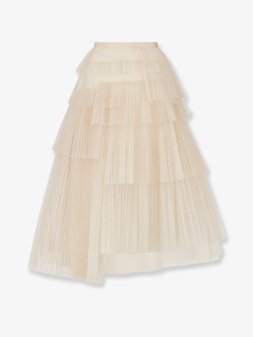Long skirt with tulle flounces