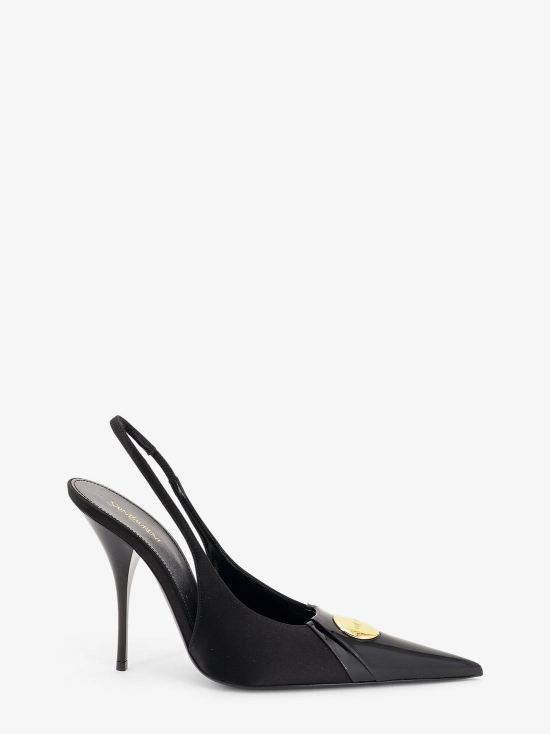 Saint Laurent - Louis patent leather pumps with logo tag Nero