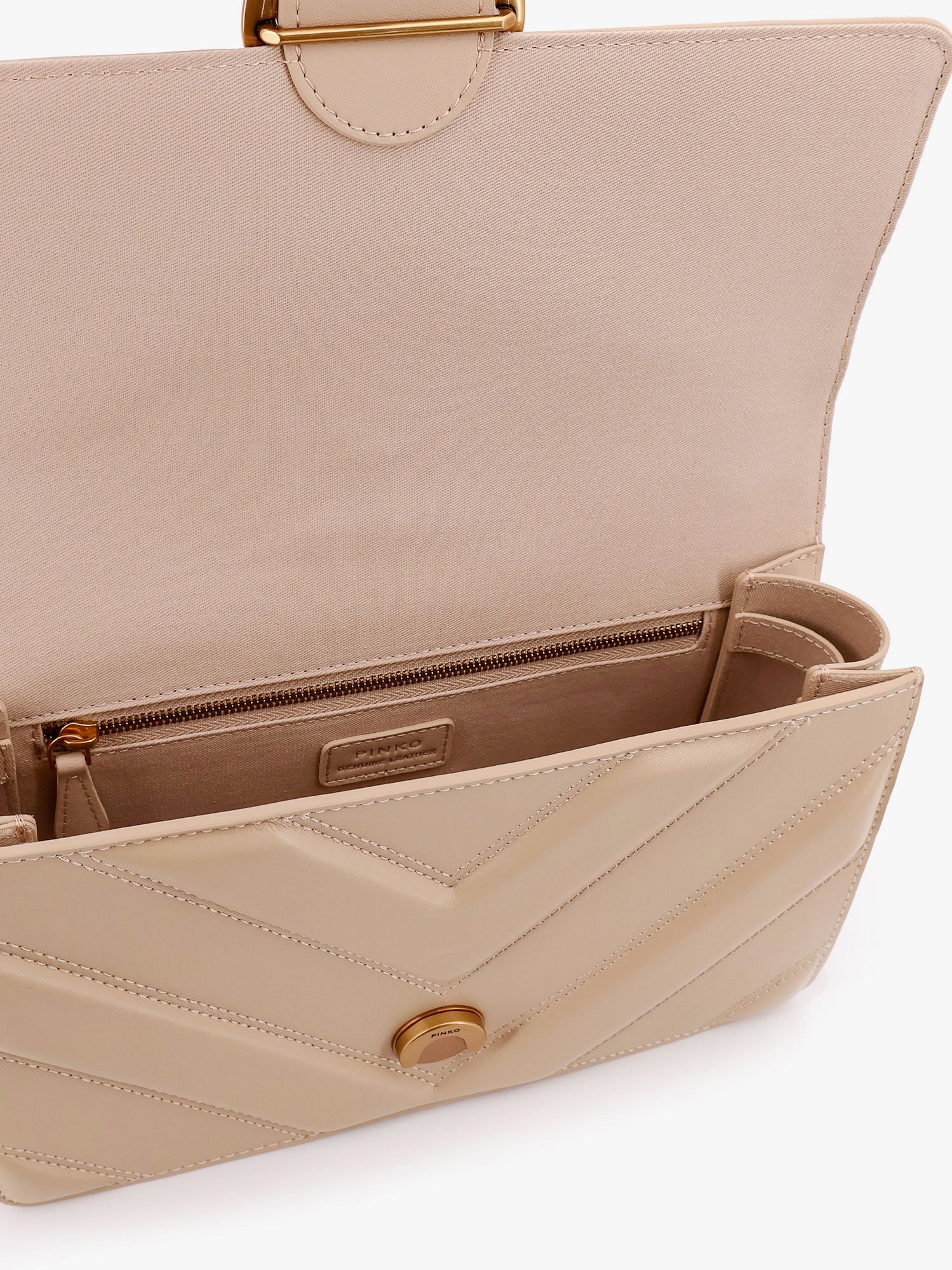 Love one classic matelassé leather shoulder bag with love birds buckle