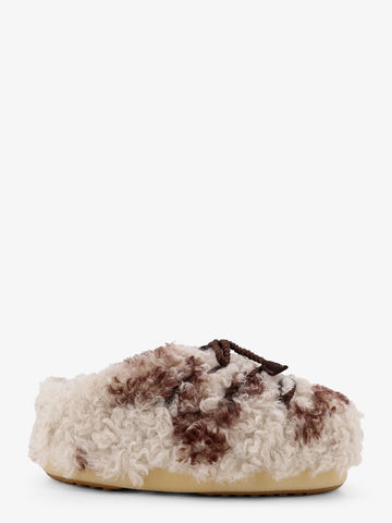 Low faux fur sandals