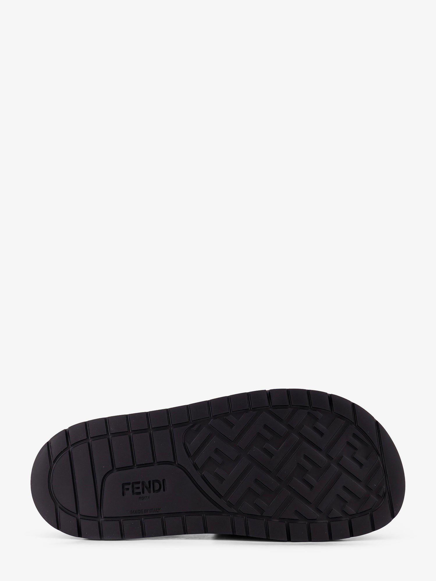 Fendi - Low leather sandals with FF jacquard insert