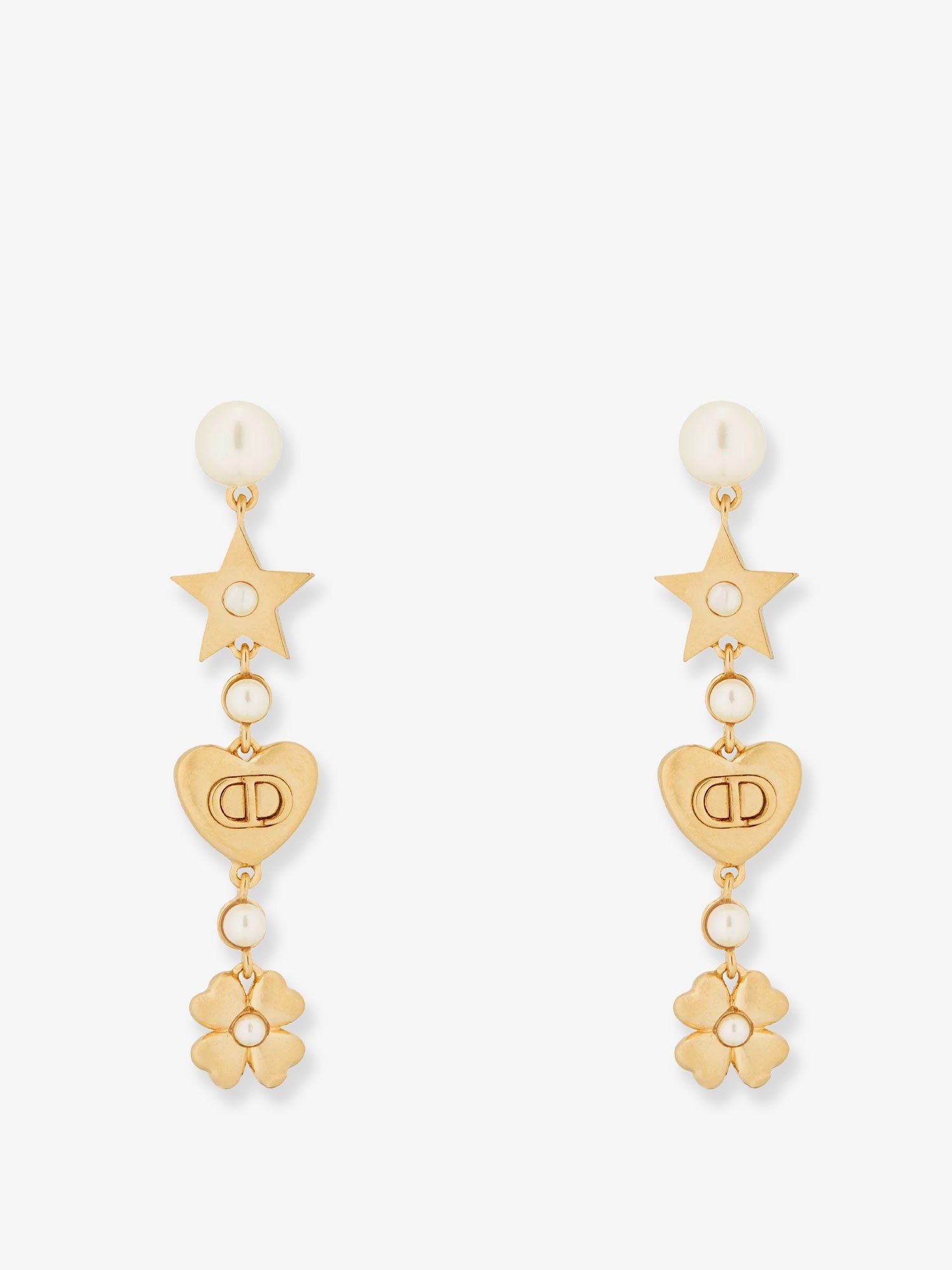 Dior Lucky Dior metal earrings with golden finish