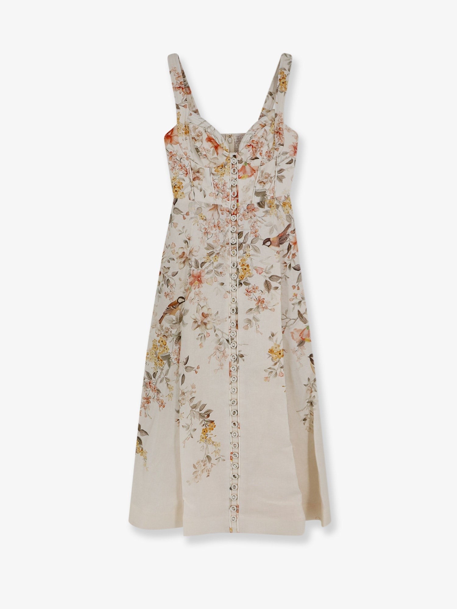 ZIMMERMANN ZIMMERMANN - Luna linen midi dress with all-over floral print