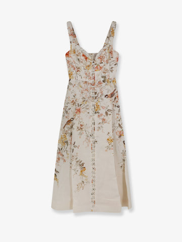 ZIMMERMANN ZIMMERMANN - Luna linen midi dress with all-over floral print