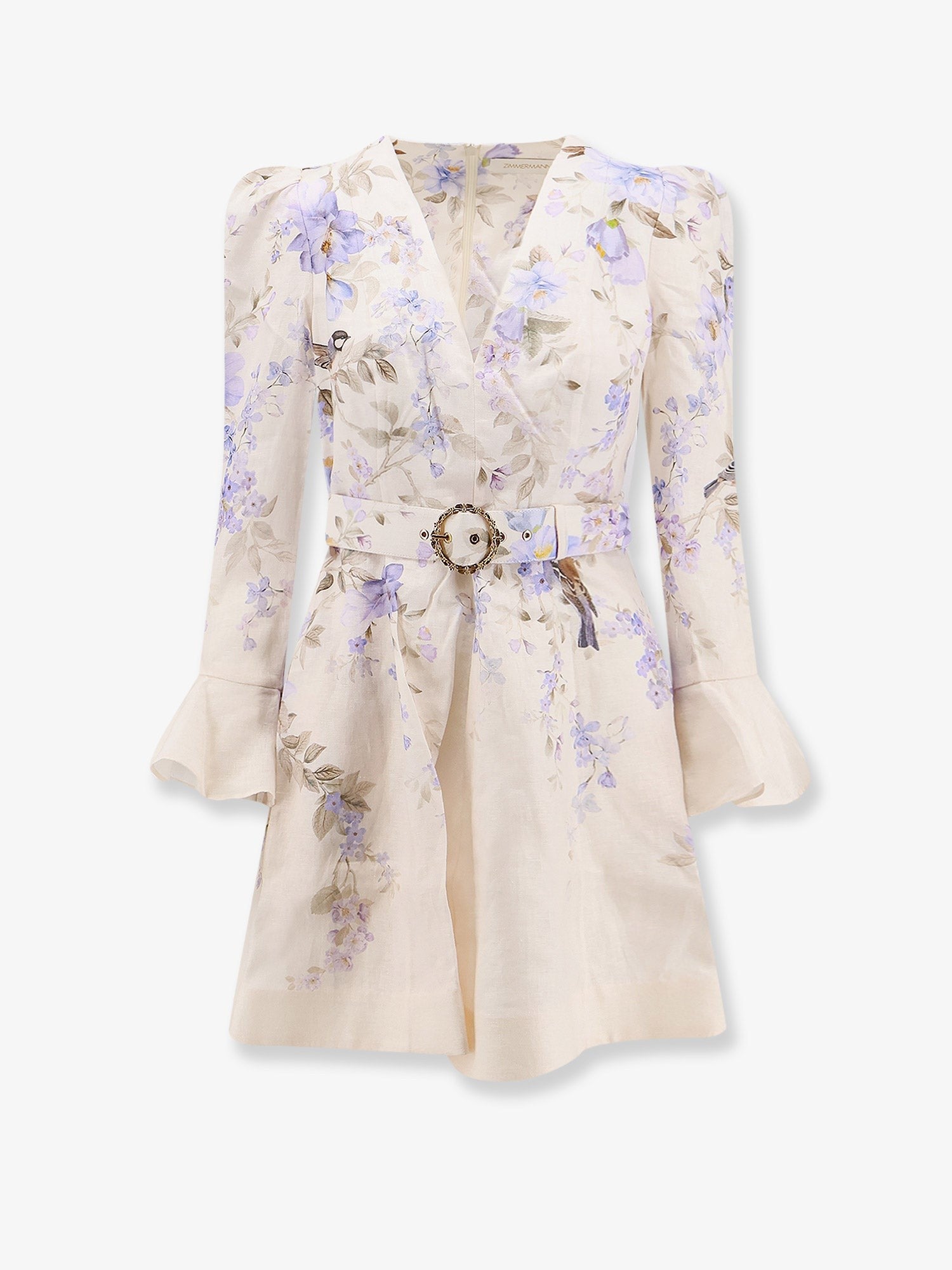 ZIMMERMANN ZIMMERMANN - Luna Short linen dress with Songbird Print