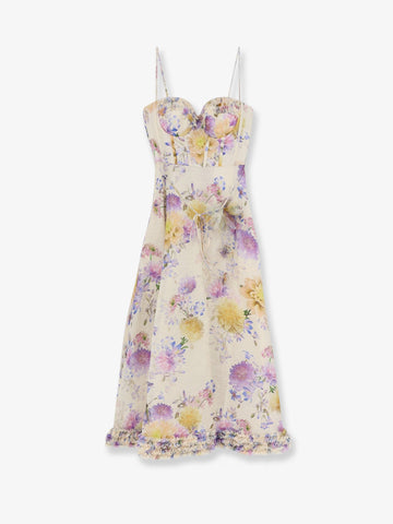ZIMMERMANN ZIMMERMANN - Luna silk and linen blend midi dress