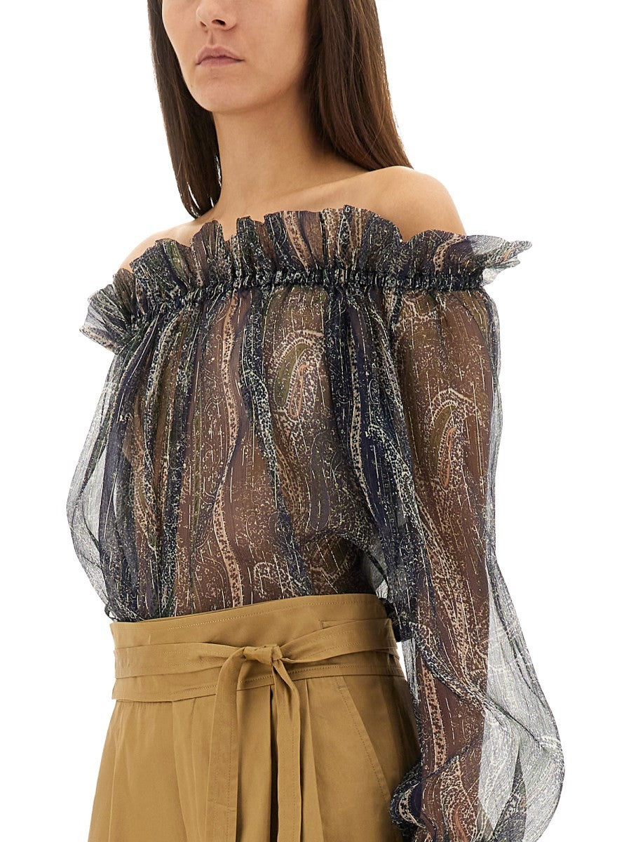 LUREX SILK CREPONNE TOP