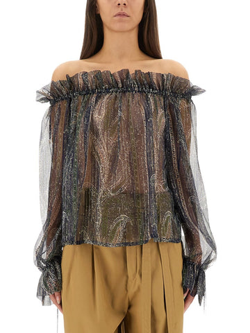 Saint Laurent - LUREX SILK CREPONNE TOP lurex-silk-creponne-top_b70d9b3e-a477-4bfa-b3e1-4beb5f6c66c7