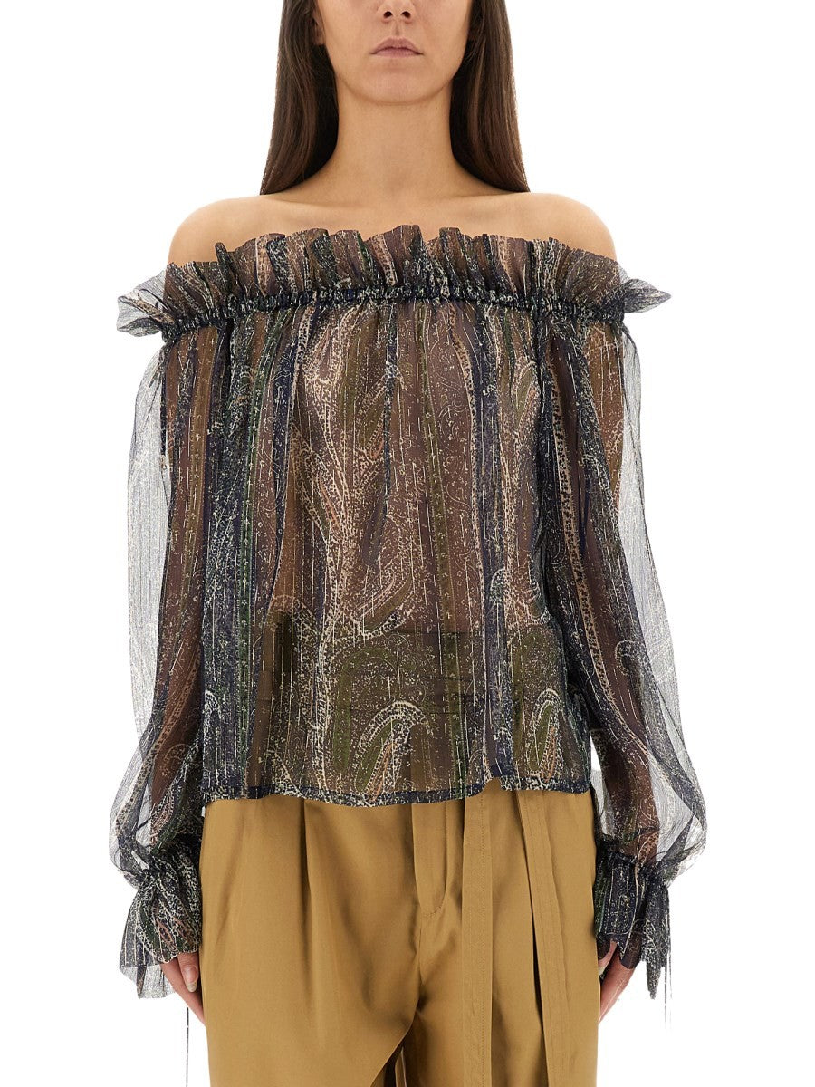 Saint Laurent - LUREX SILK CREPONNE TOP lurex-silk-creponne-top_b70d9b3e-a477-4bfa-b3e1-4beb5f6c66c7