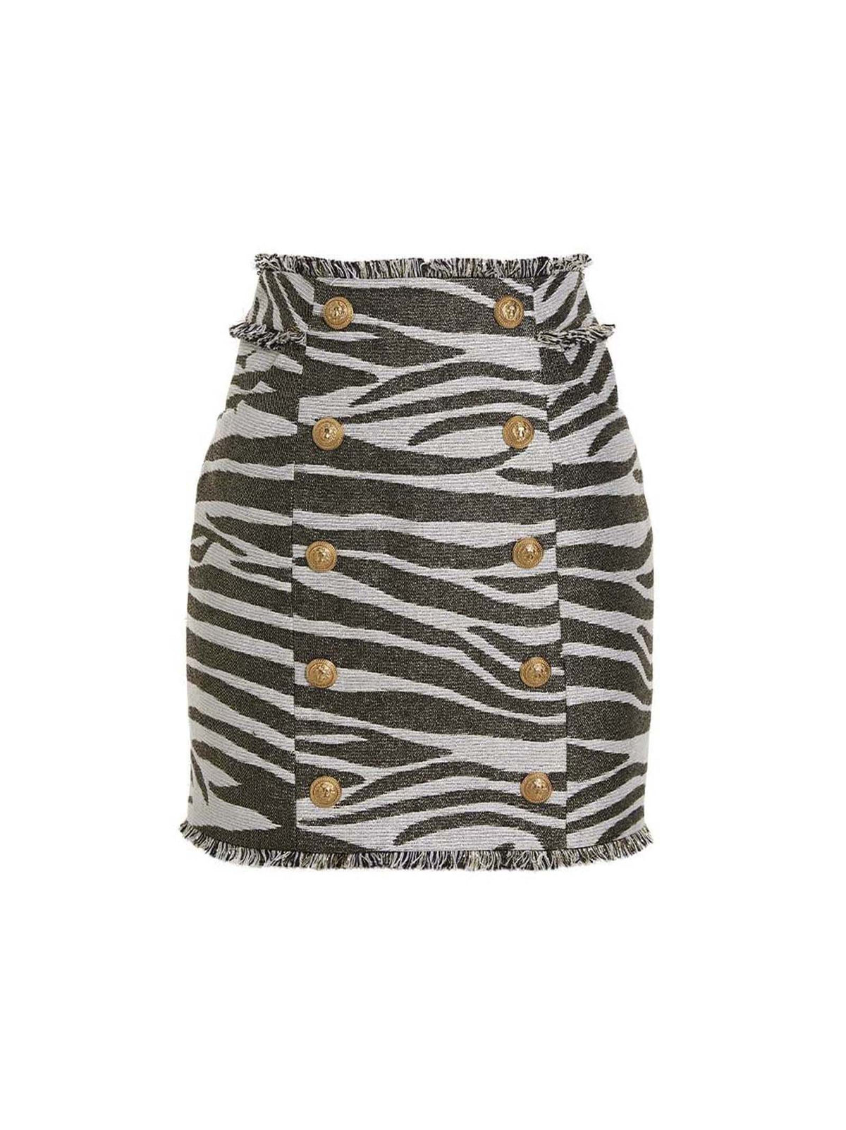 Balmain - 'Lurex Zebra' skirt