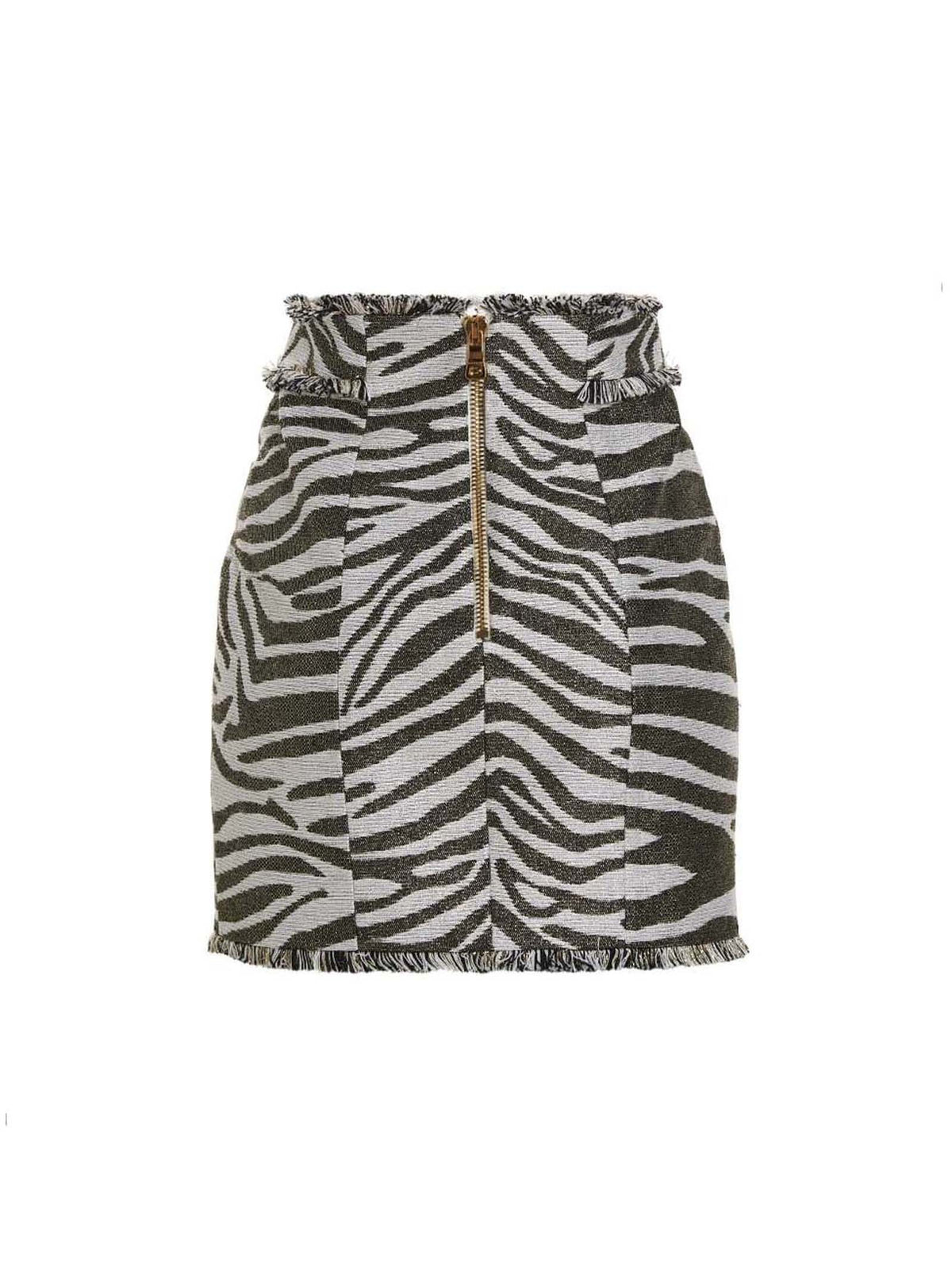 Balmain - 'Lurex Zebra' skirt