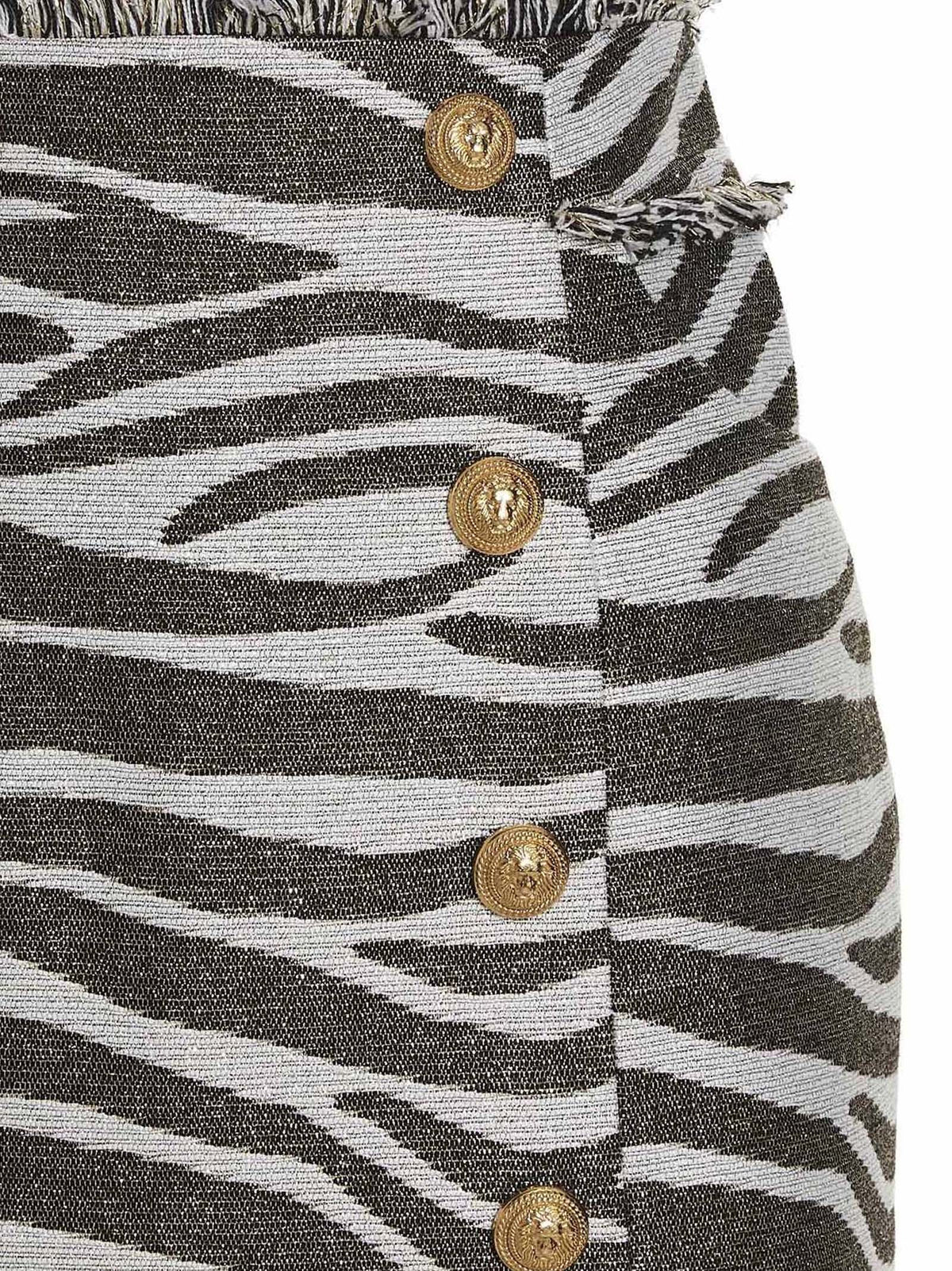 Balmain - 'Lurex Zebra' skirt