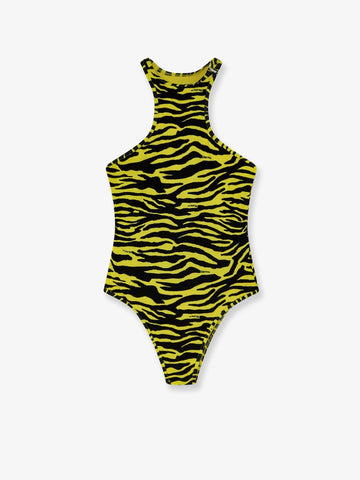 The Attico Lycra one-piece swimsuit with zebra print