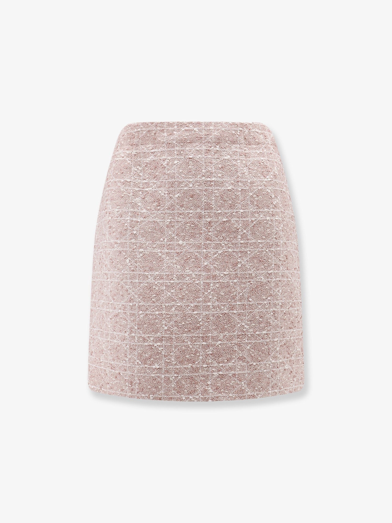 Macrocannage cotton blend tweed mini skirt