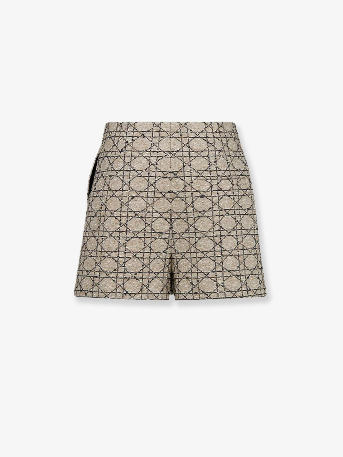 Macrocannage cotton blend tweed shorts