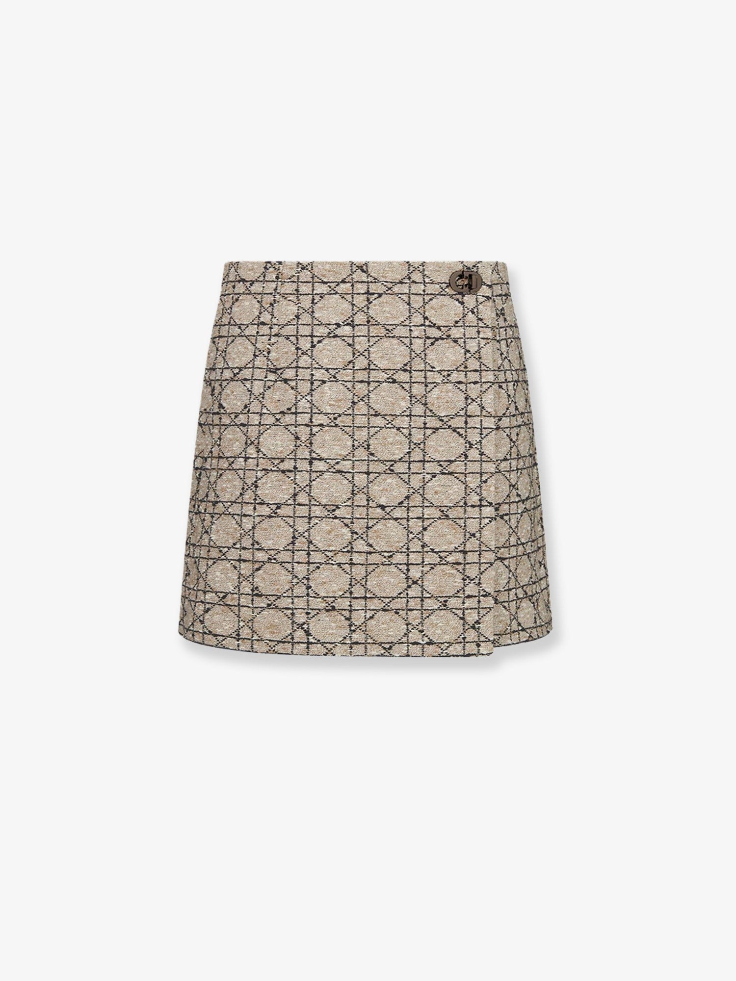 Macrocannage cotton blend tweed shorts