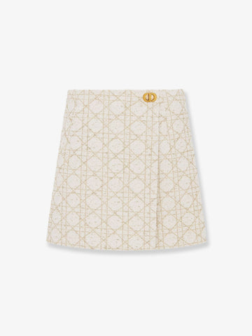 Macrocannage lurex shorts/skirt