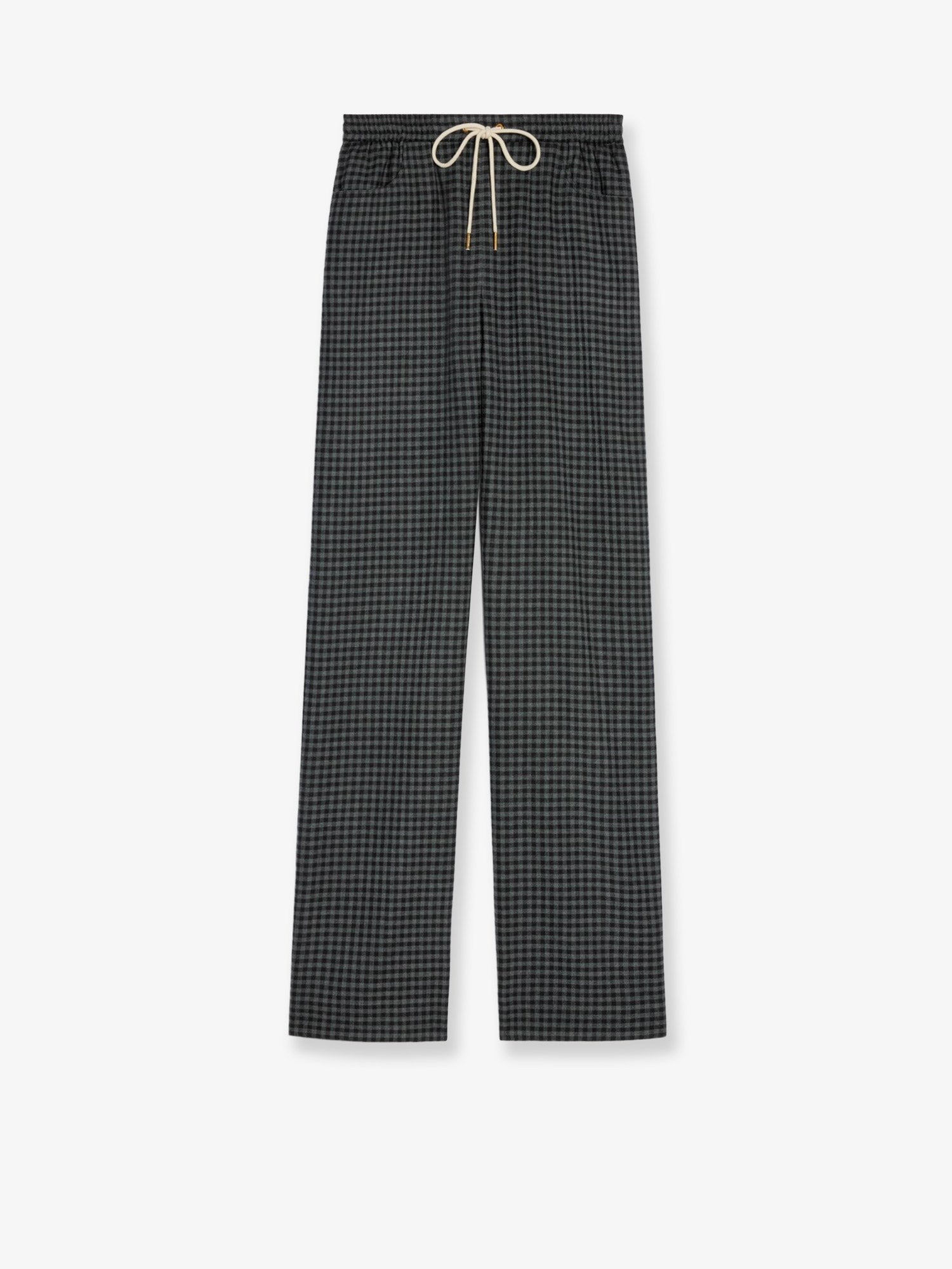 Madras wool and cashmere jogger trousers