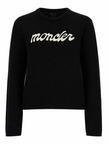 Moncler - MAGLIA CON LOGO A CONTRASTO