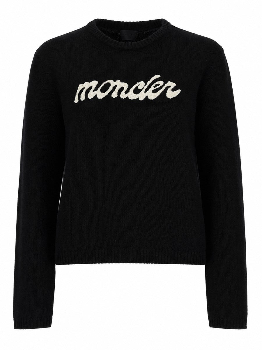 Moncler - MAGLIA CON LOGO A CONTRASTO