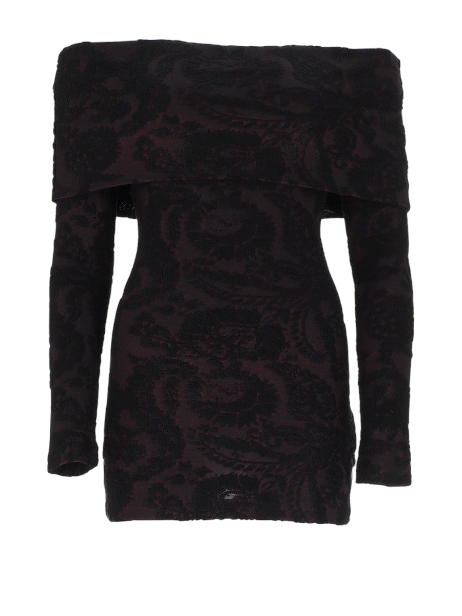 Etro - Off-the-Shoulder Paisley-Jacquard Chenille-Trimmed Jersey Top