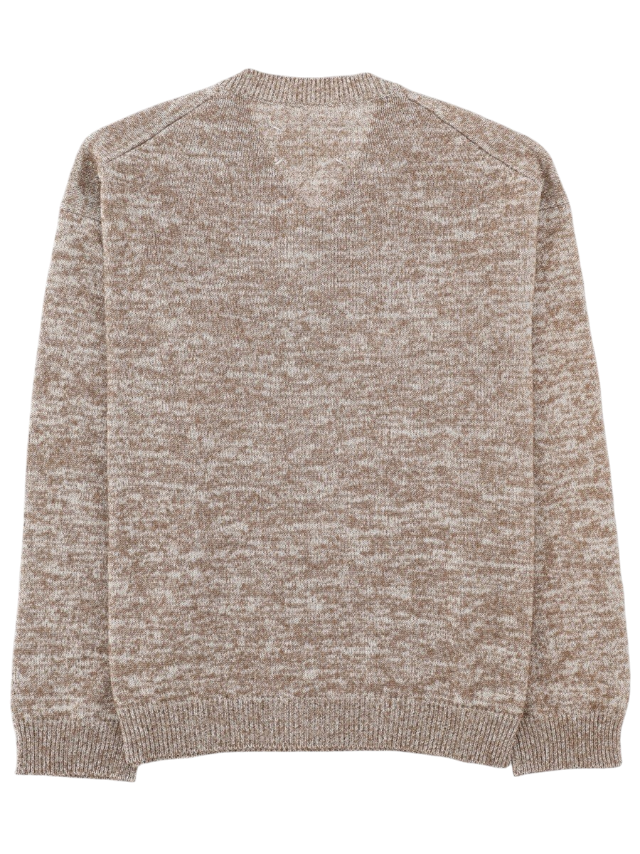 Maison Margiela - MAGLIA CON SCOLLO A V beige