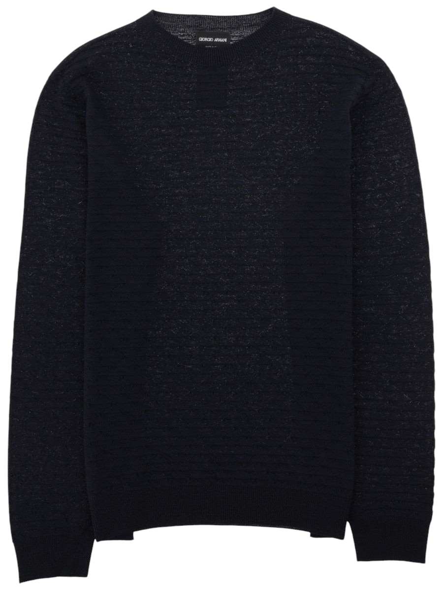 Giorgio Armani - Virgin Wool Crew-neck Sweatshirt Blue