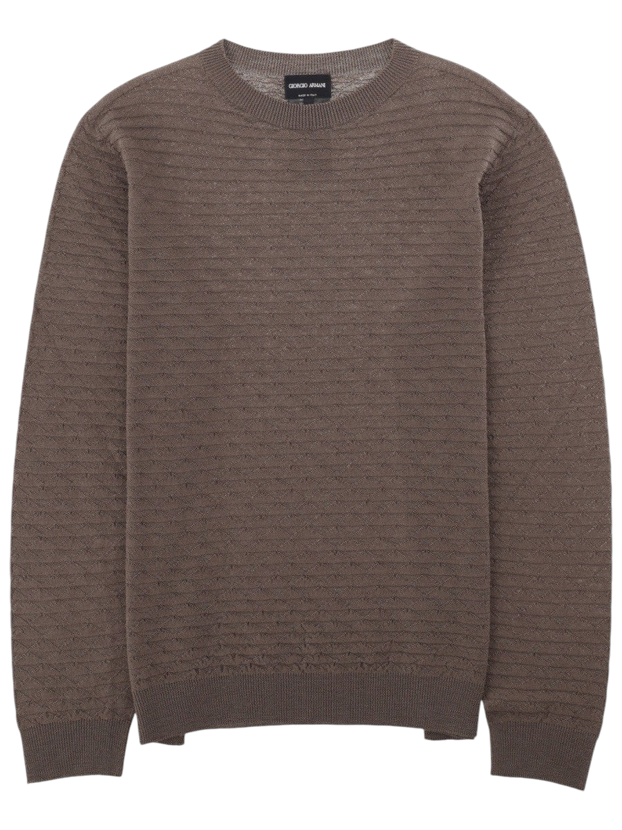 Giorgio Armani - Virgin Wool Crew-neck Sweatshirt beige