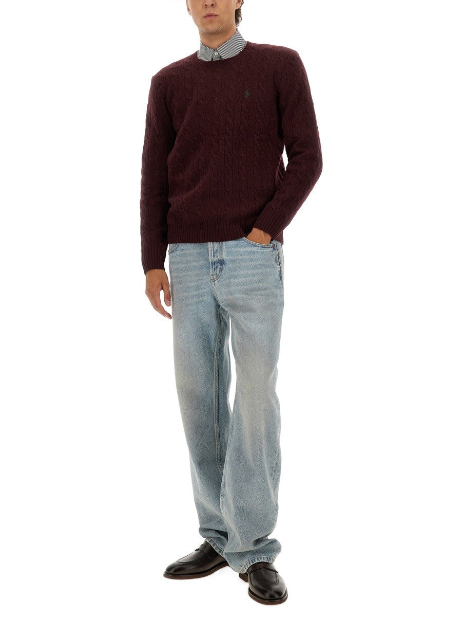 WOOL AND CASHMERE CABLE KNIT SWEATER