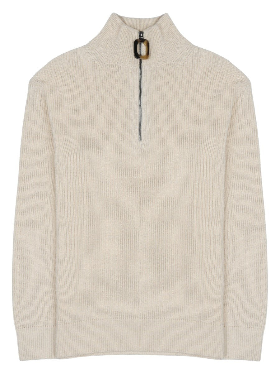 jw anderson - MAGLIA IN LANA E COTONE CON ZIP
