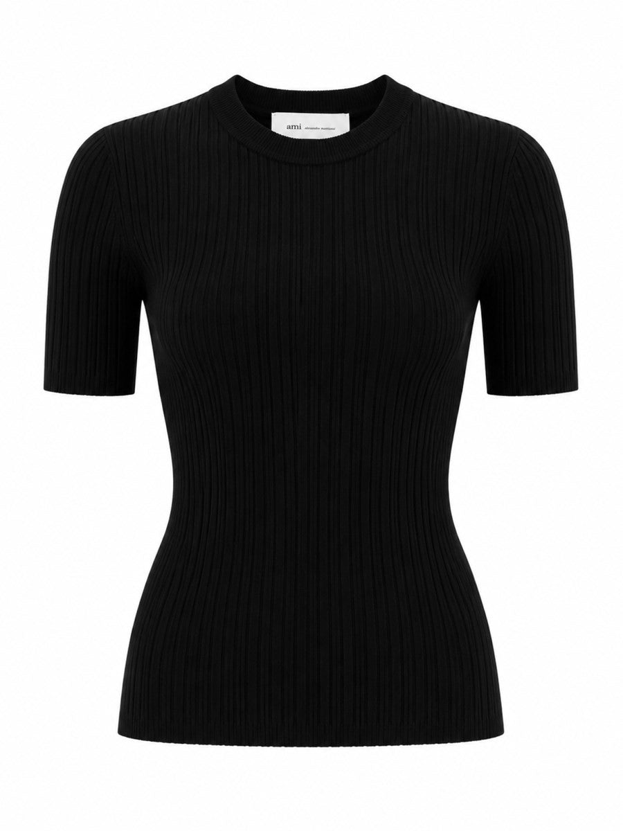 AMI PARIS - MAGLIA IN VISCOSA A COSTE maglia-in-viscosa-a-coste
