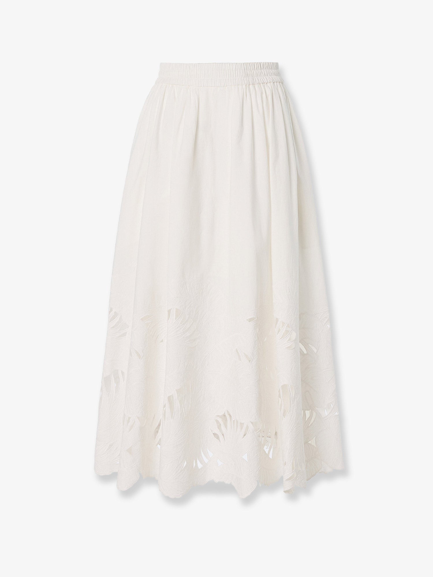 ZIMMERMANN ZIMMERMANN - Mahon cotton skirt with embroidered detail on the bottom