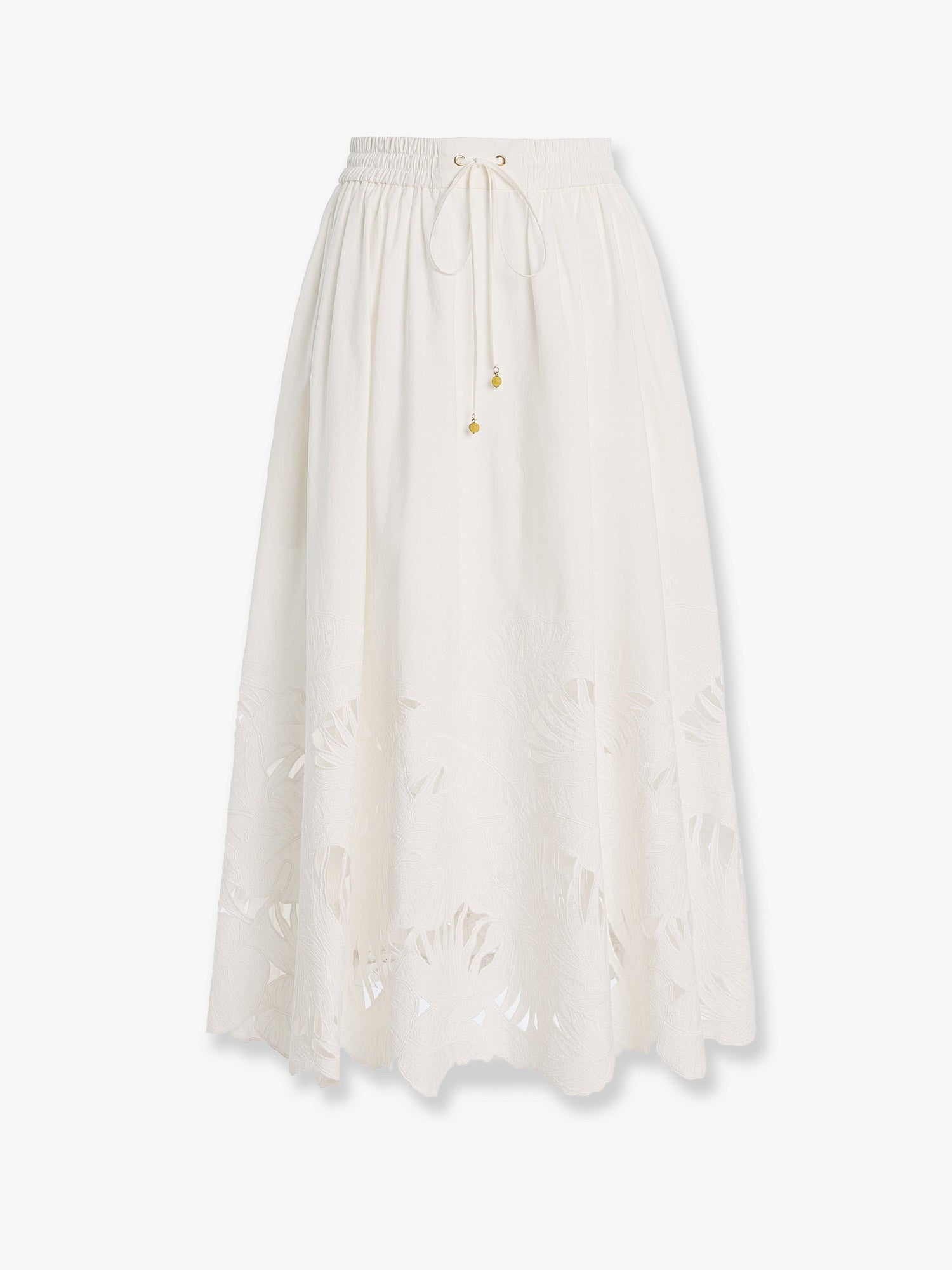 ZIMMERMANN ZIMMERMANN - Mahon cotton skirt with embroidered detail on the bottom