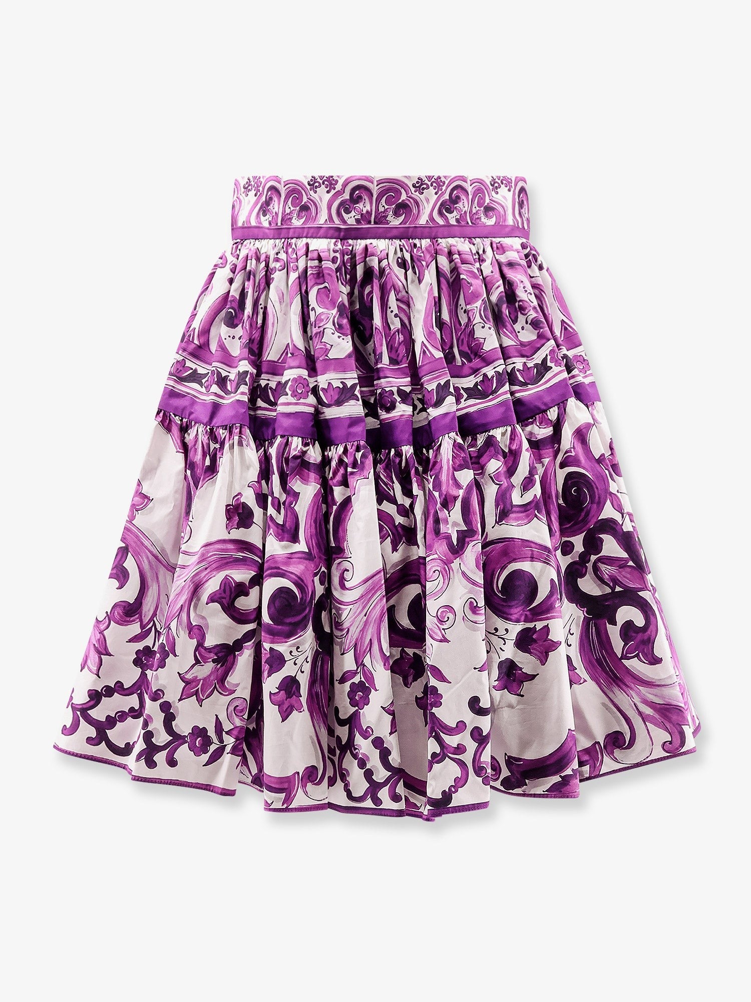 Maiolica cotton skirt with ruffles