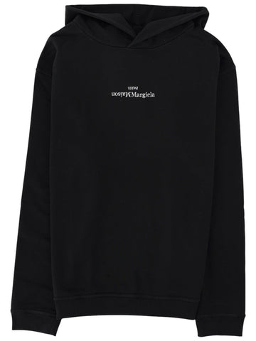 Maison Margiela - FELPA CON LOGO maison-margiela-black-hooded-sweatshirt-front-jpg