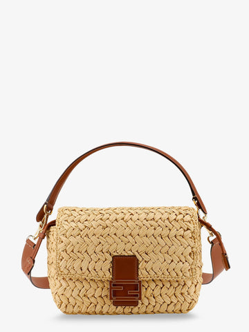 Fendi Mamma Baguette Medium raffia crossbody bag