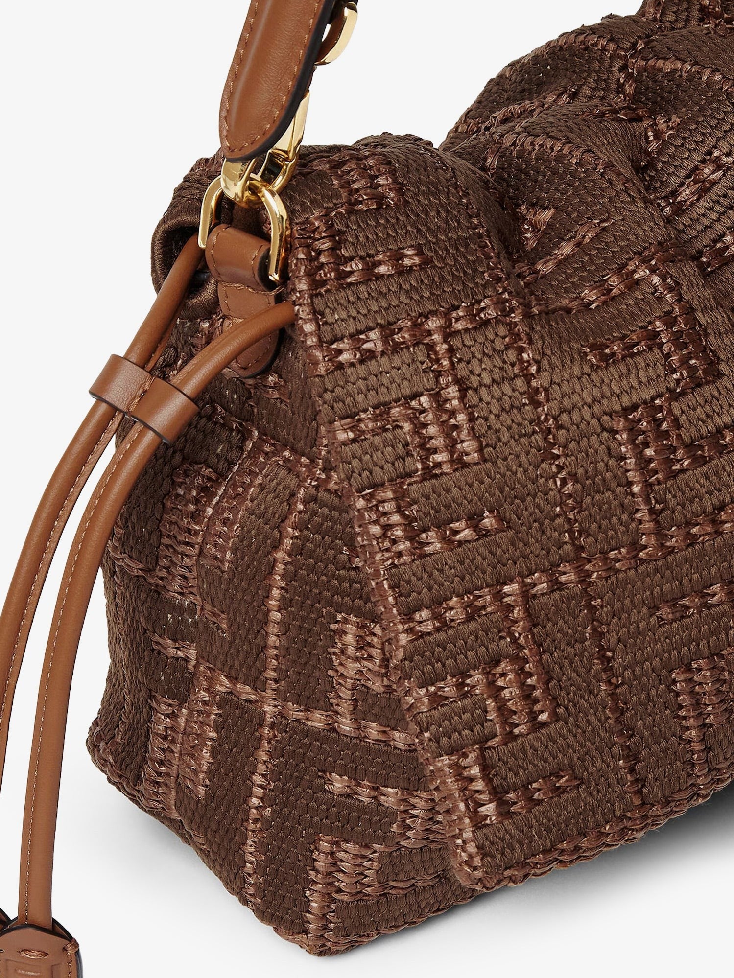 Fendi - Mamma Baguette Medium Raffia Handbag with FF Embroidery