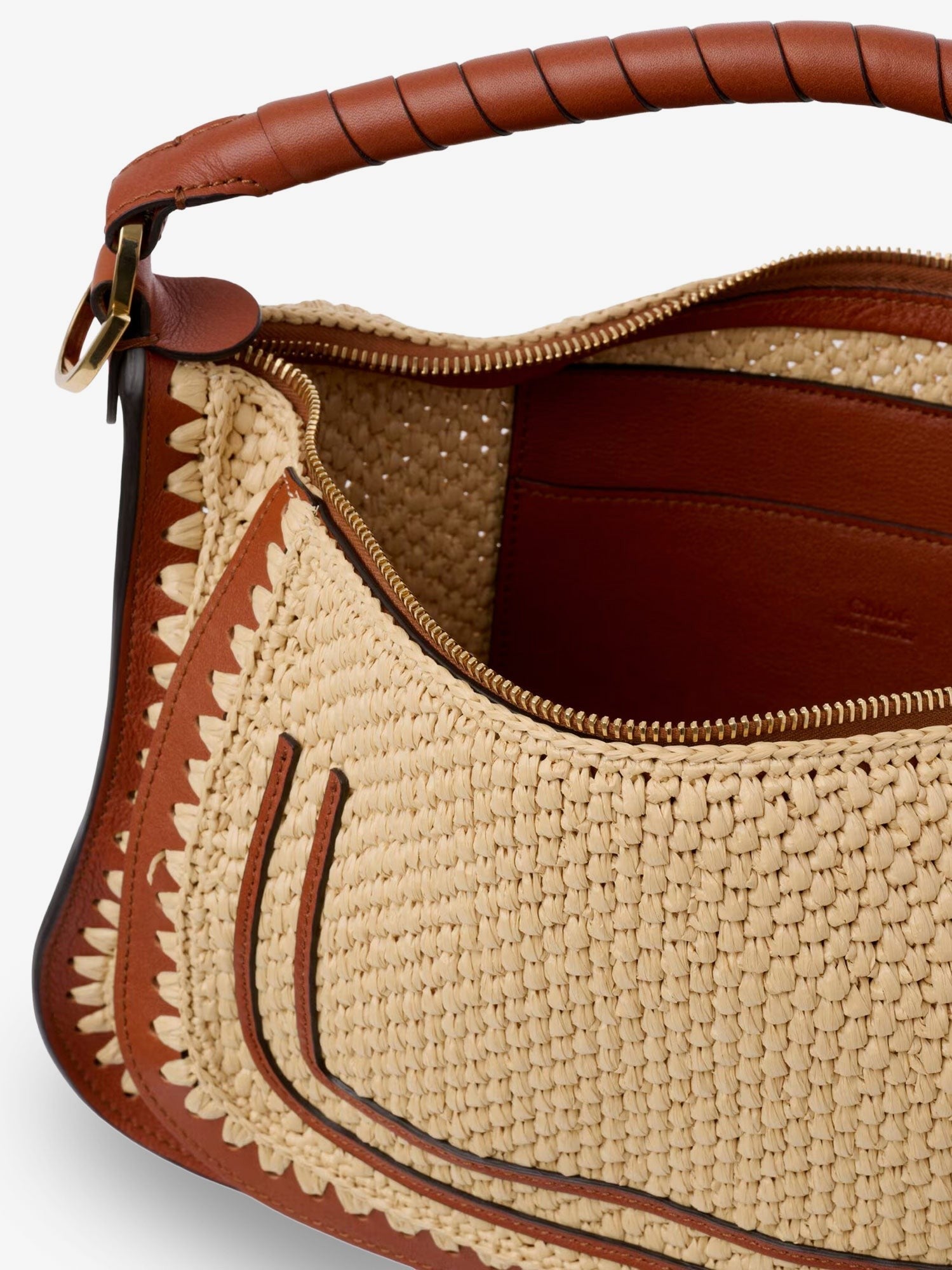 CHLOE' - Marcie raffia shoulder bag