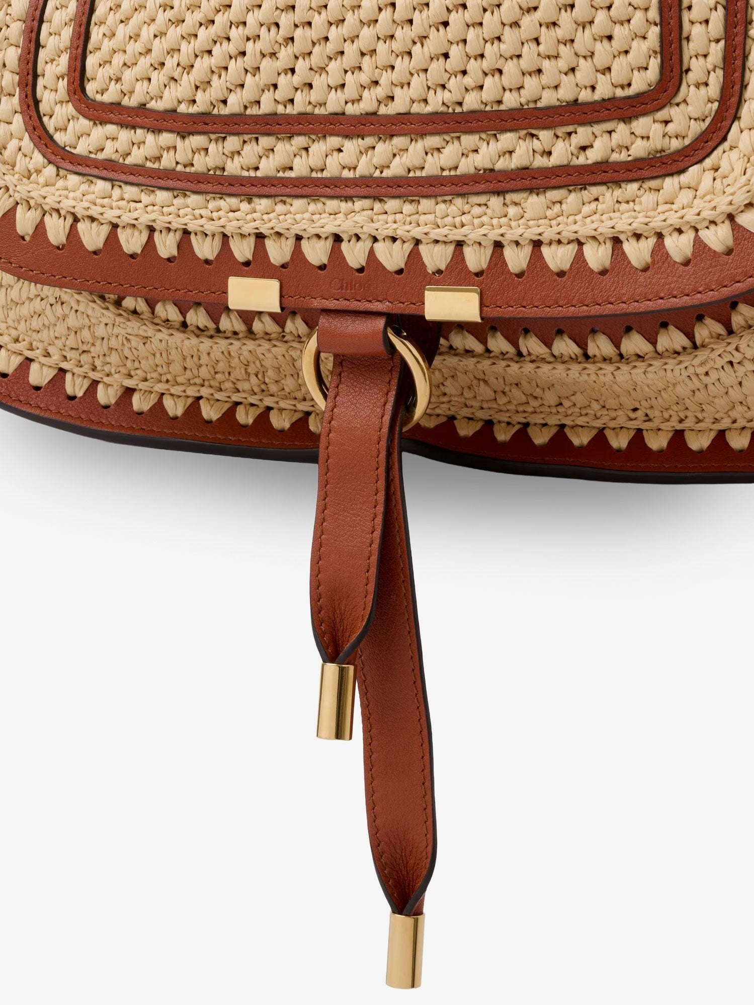 CHLOE' - Marcie raffia shoulder bag