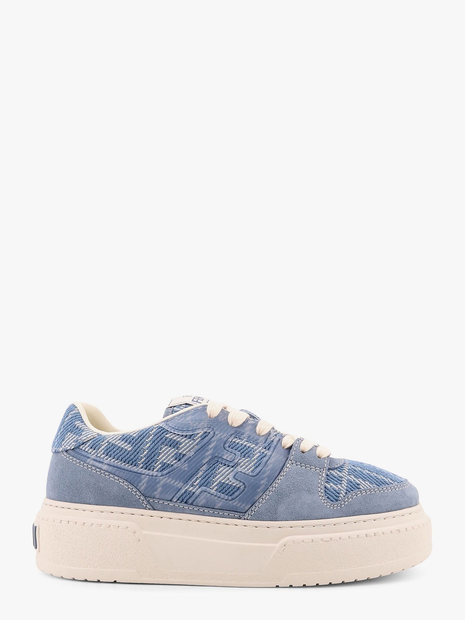 Match canvas and suede low-top sneakers