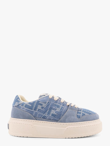 Match canvas and suede low-top sneakers