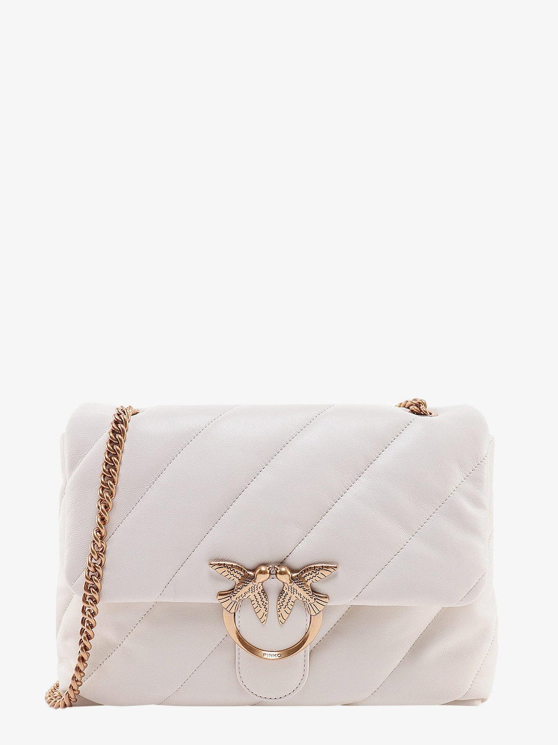 Pinko - Matelassé leather shoulder bag with iconic love birds buckle matelasse-leather-shoulder-bag-with-iconic-love-birds-buckle_c908afbe-ee07-42d2-9259-771d448c8887