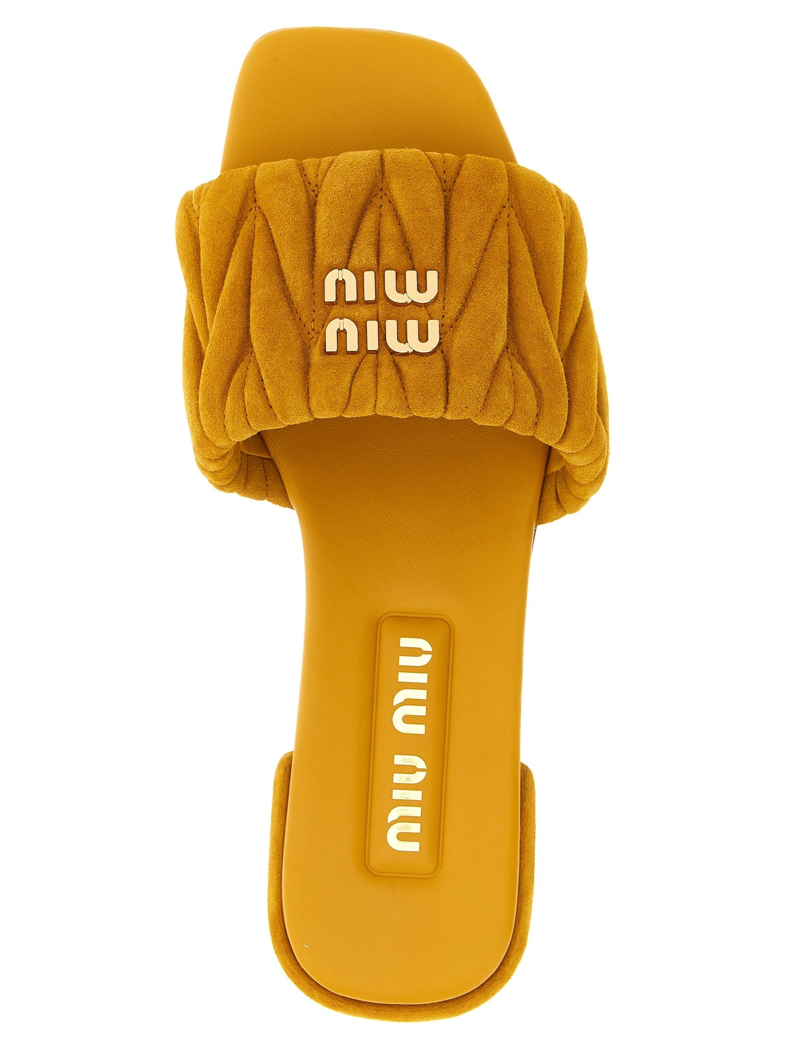 Miu Miu - Matelassé suede slides